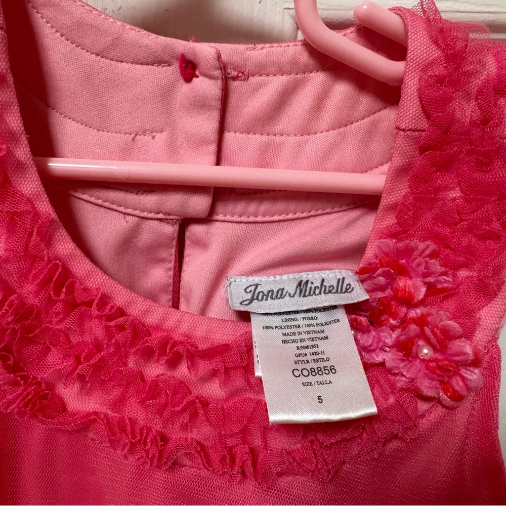 Pink Ruffled Kids Dress - Picture 5 of 5
